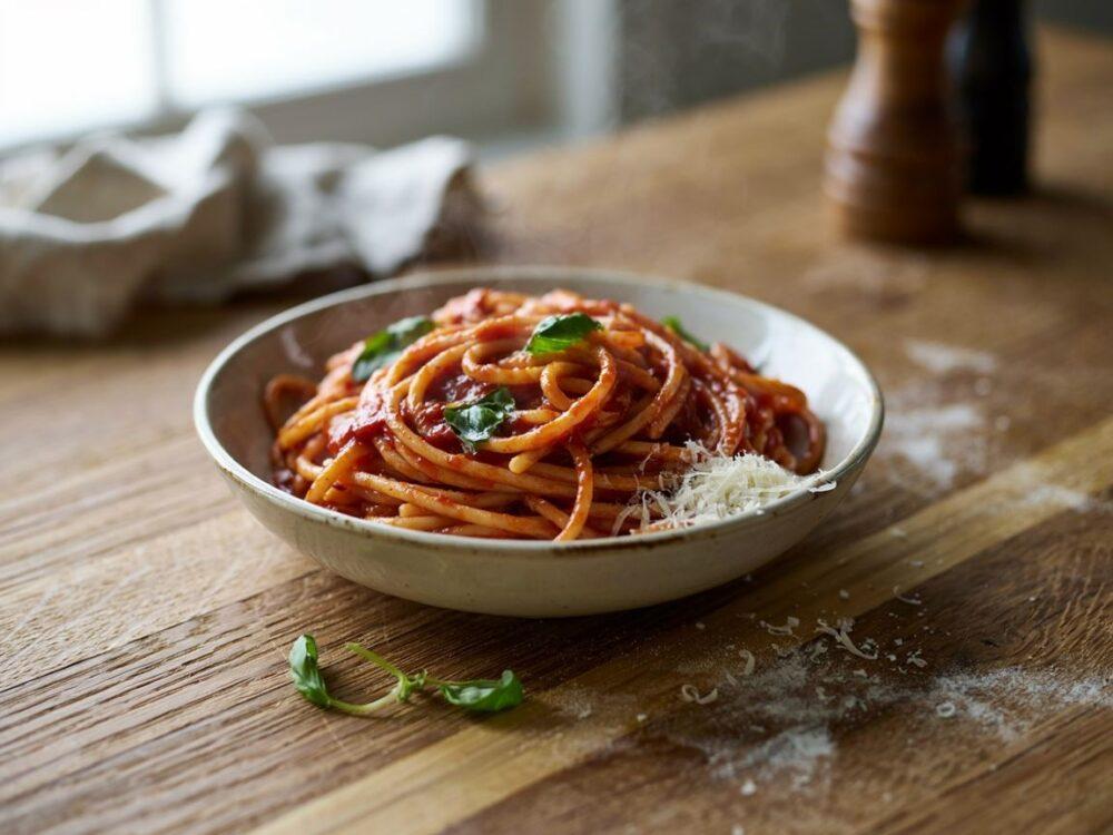 gotowe spaghetti z koncentratem pomidorowym