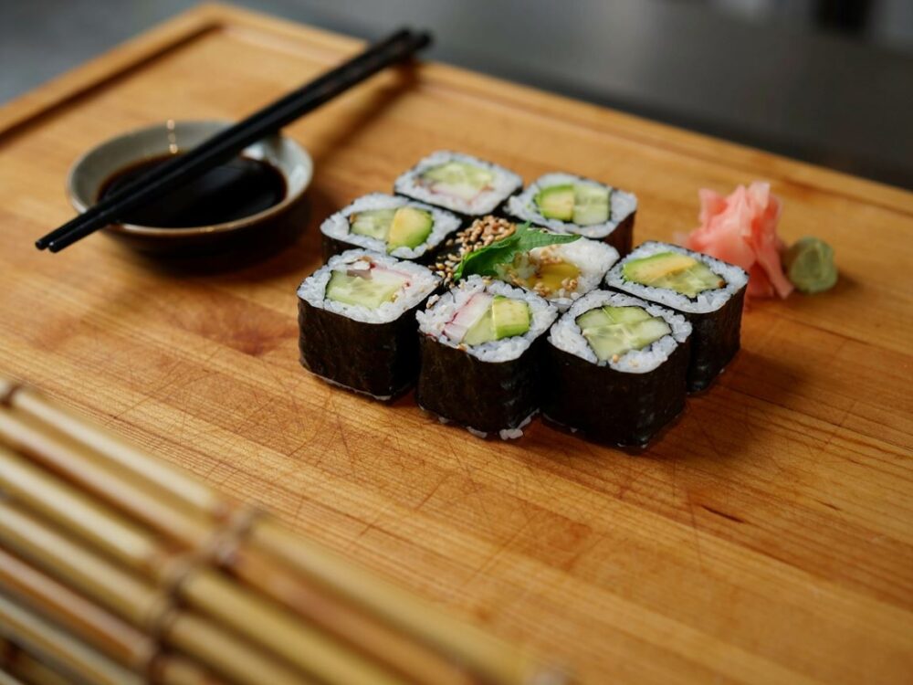 nori i warzywne składniki sushi