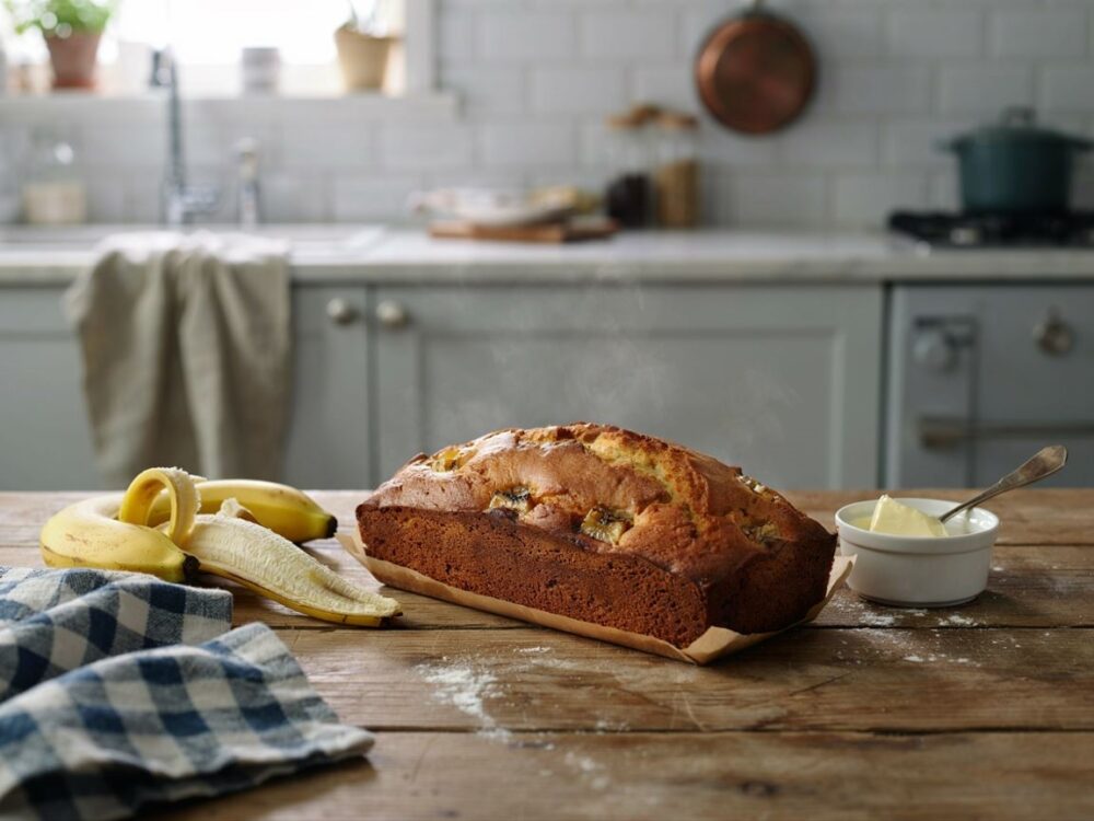 składniki na chlebek bananowy