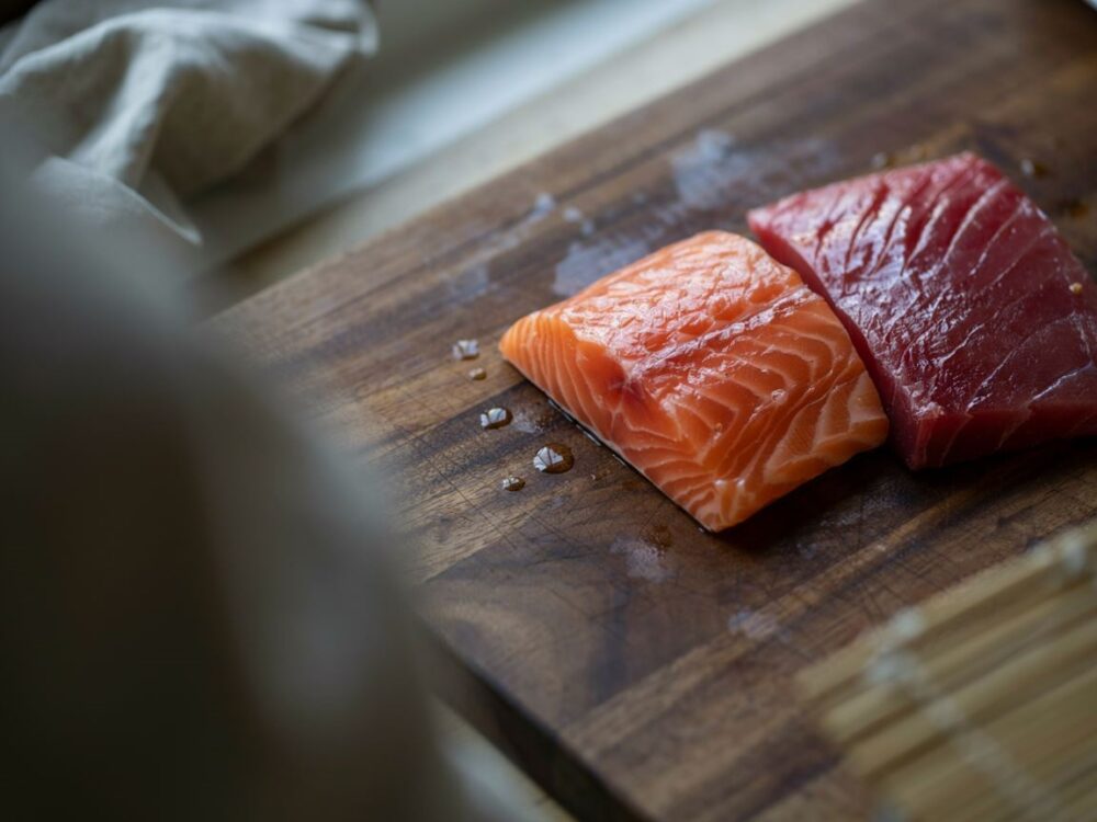 świeże filety ryb do sushi